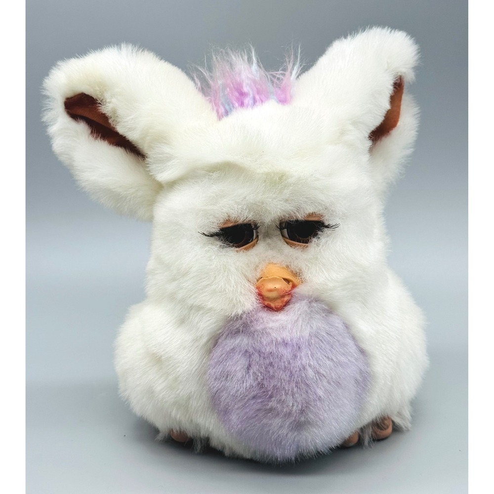 Tiger Electronics Furby White‎ Purple Lavender 2005 Emoto Tronic Plush Toy 59294